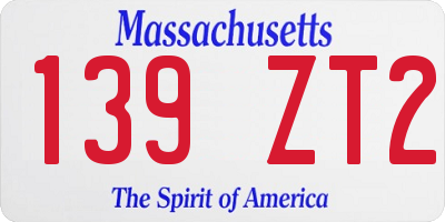 MA license plate 139ZT2
