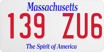 MA license plate 139ZU6