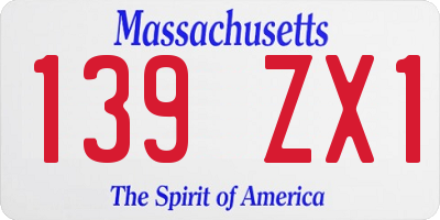 MA license plate 139ZX1
