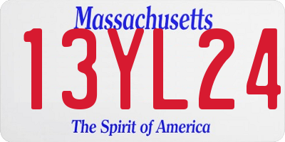 MA license plate 13YL24