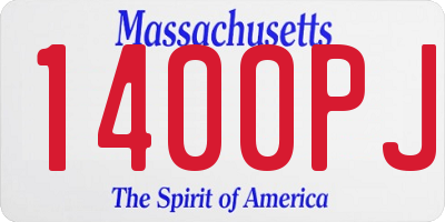 MA license plate 1400PJ