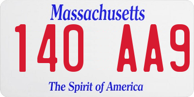 MA license plate 140AA9