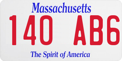 MA license plate 140AB6