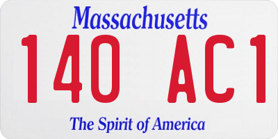 MA license plate 140AC1