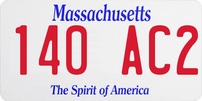 MA license plate 140AC2