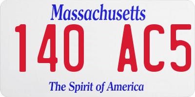 MA license plate 140AC5