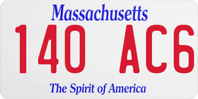 MA license plate 140AC6
