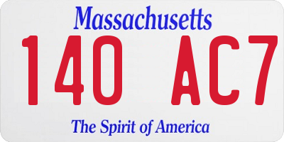 MA license plate 140AC7