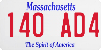 MA license plate 140AD4