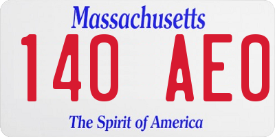 MA license plate 140AE0