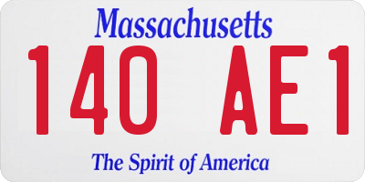 MA license plate 140AE1
