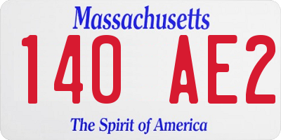 MA license plate 140AE2