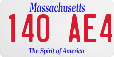 MA license plate 140AE4