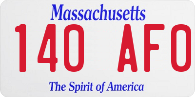MA license plate 140AF0