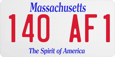 MA license plate 140AF1