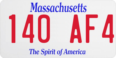 MA license plate 140AF4