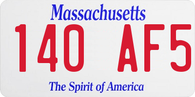 MA license plate 140AF5
