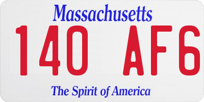 MA license plate 140AF6