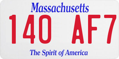 MA license plate 140AF7