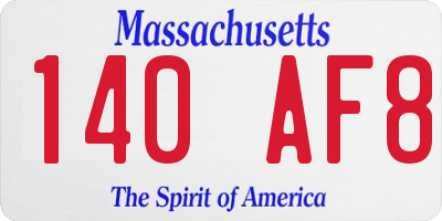 MA license plate 140AF8