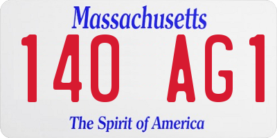 MA license plate 140AG1