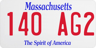 MA license plate 140AG2