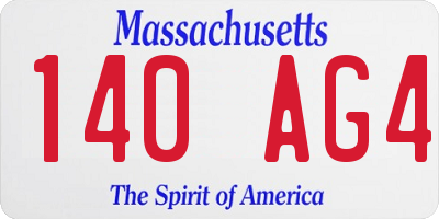 MA license plate 140AG4