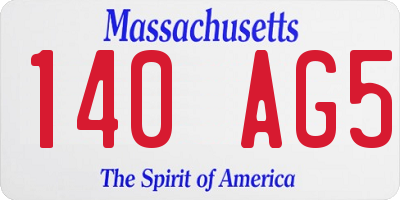 MA license plate 140AG5