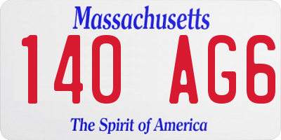MA license plate 140AG6