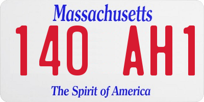 MA license plate 140AH1
