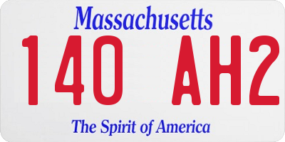 MA license plate 140AH2