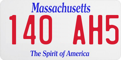 MA license plate 140AH5