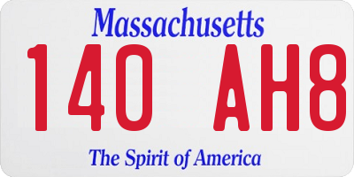 MA license plate 140AH8