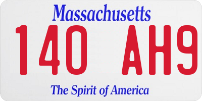 MA license plate 140AH9