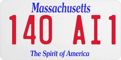 MA license plate 140AI1