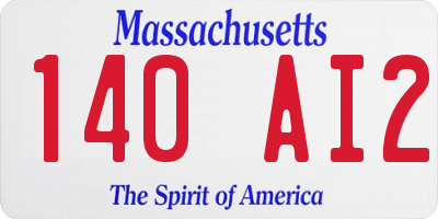 MA license plate 140AI2