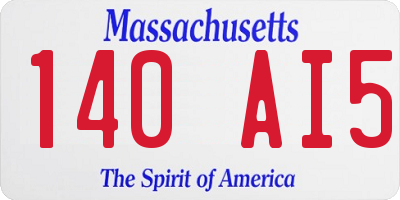 MA license plate 140AI5