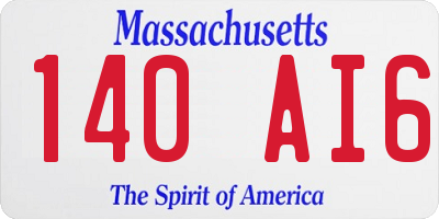 MA license plate 140AI6