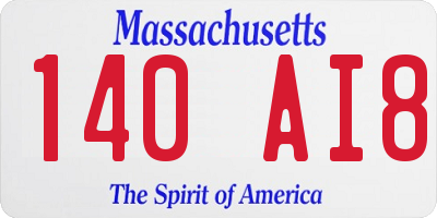 MA license plate 140AI8