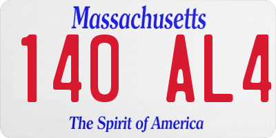 MA license plate 140AL4