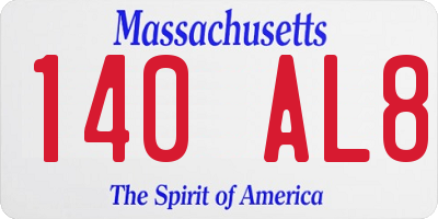 MA license plate 140AL8