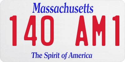 MA license plate 140AM1