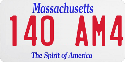 MA license plate 140AM4