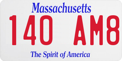 MA license plate 140AM8