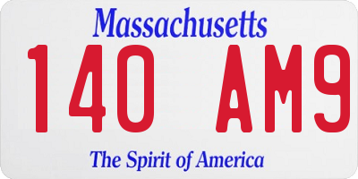 MA license plate 140AM9