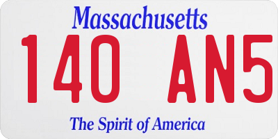 MA license plate 140AN5