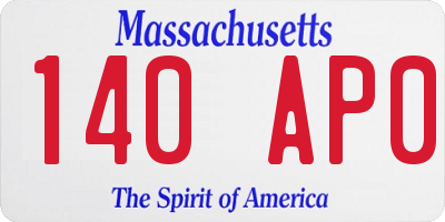 MA license plate 140AP0