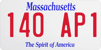 MA license plate 140AP1