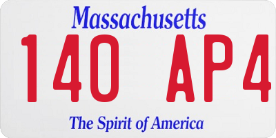 MA license plate 140AP4
