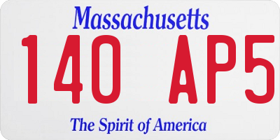 MA license plate 140AP5